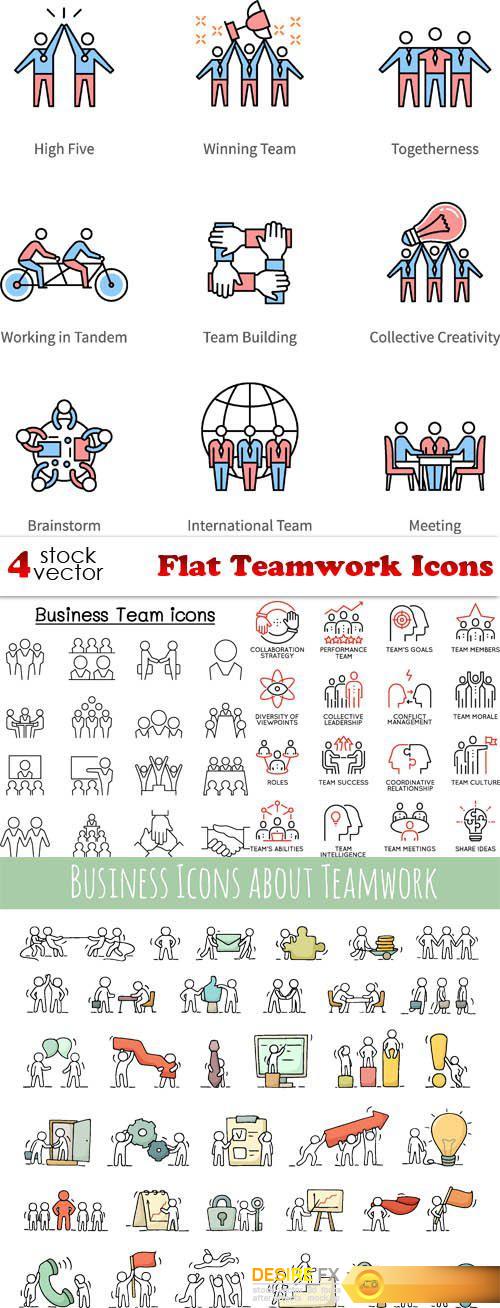 Vectors - Flat Teamwork Icons