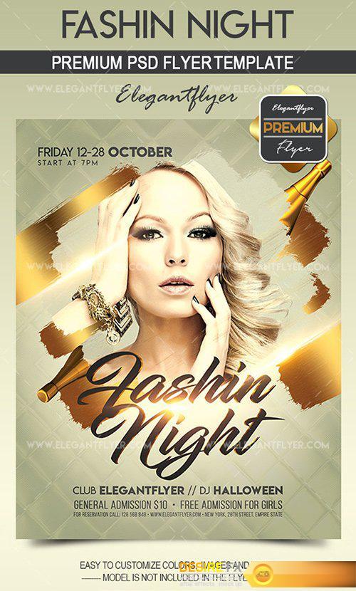 Fashin Night – Flyer PSD Template + Facebook Cover