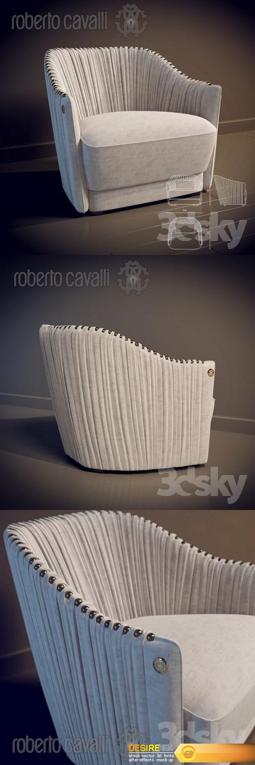 Armchair Sharpei Roberto Cavalli 3d model