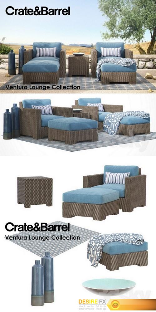 Crate & Barrel - Ventura Lounge Collection - Set II