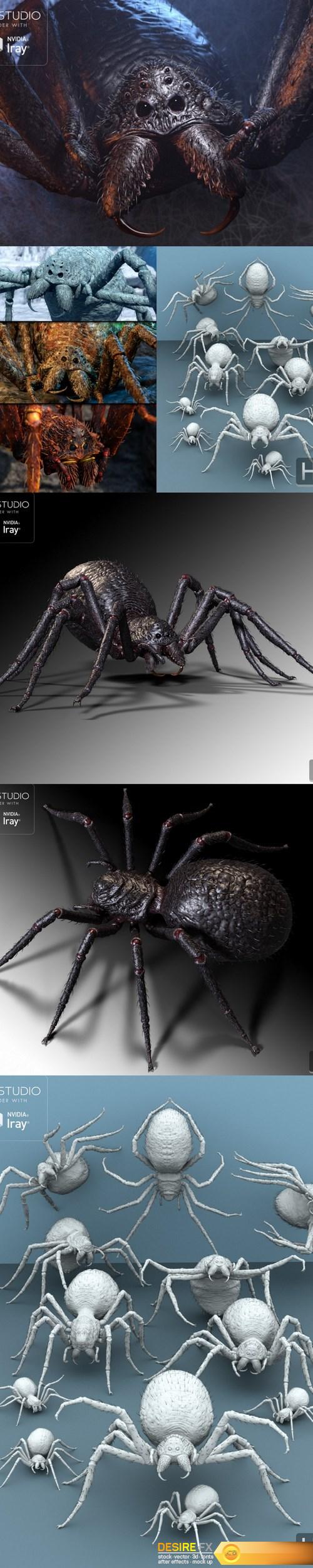 Giant Monster Spider HD Bundle 3d model