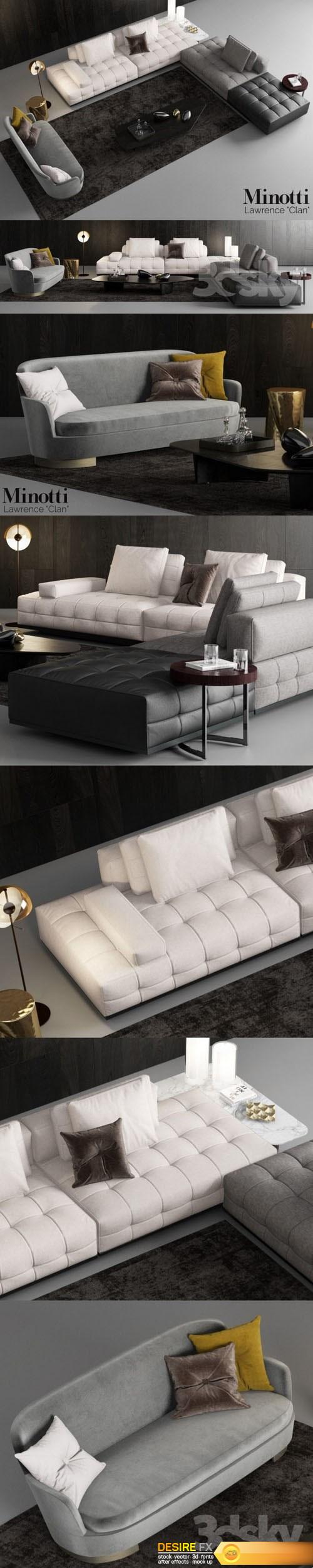 Minotti Lawrence Clan Seating 3 3d model