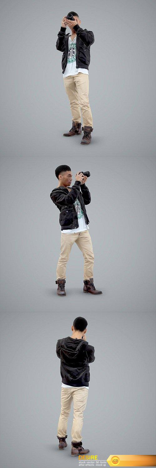 Paparazzi Man with Camera 3D Model