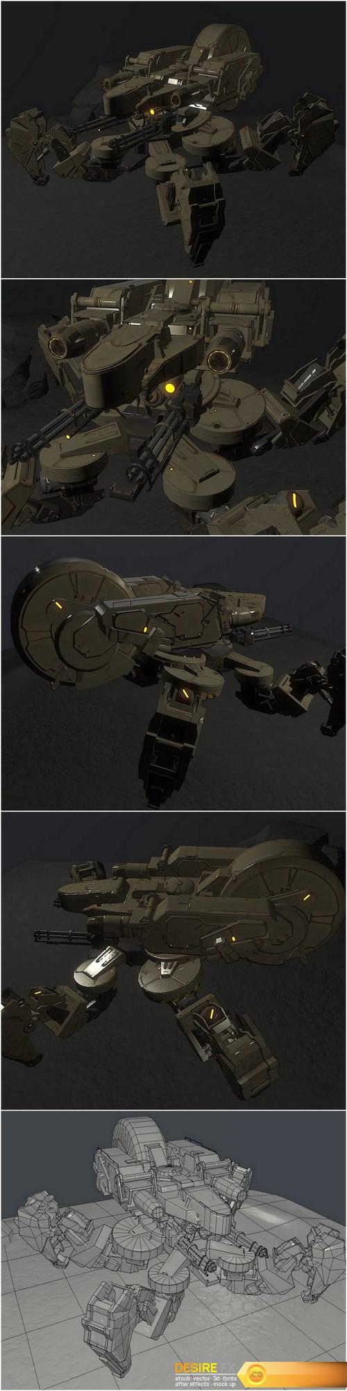 Sci-fi Spider Tank 3D Model