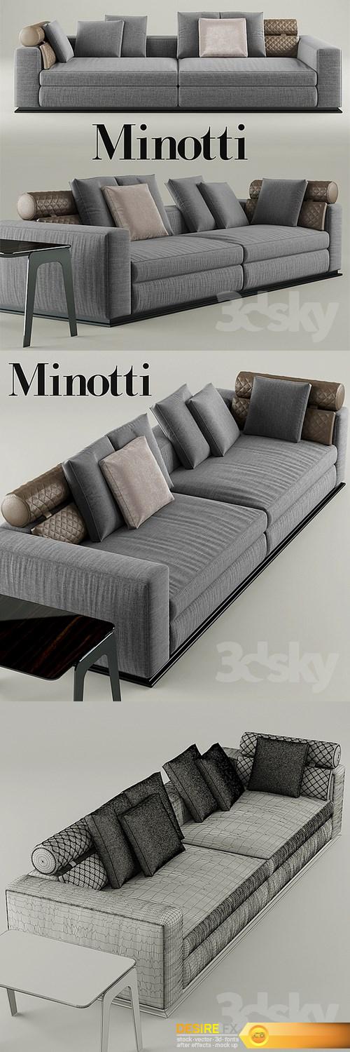 Sofa Minotti Leonard 3d model