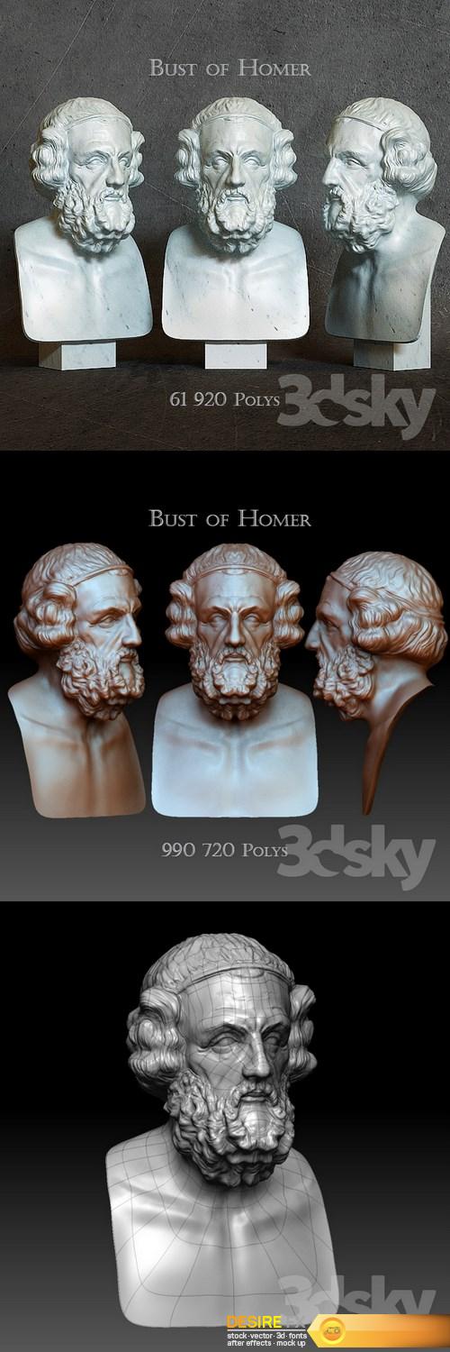 Bust of Homer 3D Model