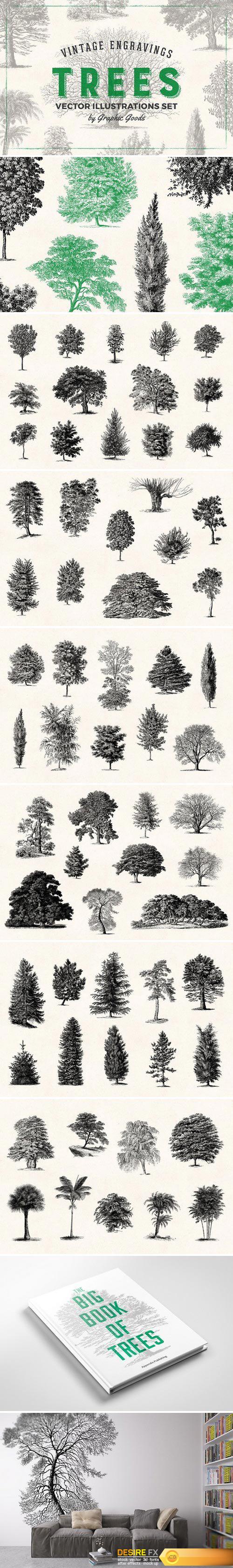 CM - Trees - Vintage Illustrations Set 1566833