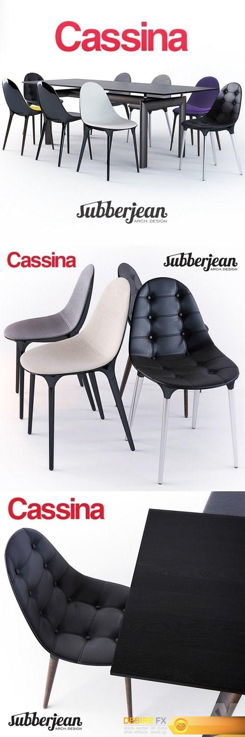Cassina Caprice Chairs LC6 Table 3d Model