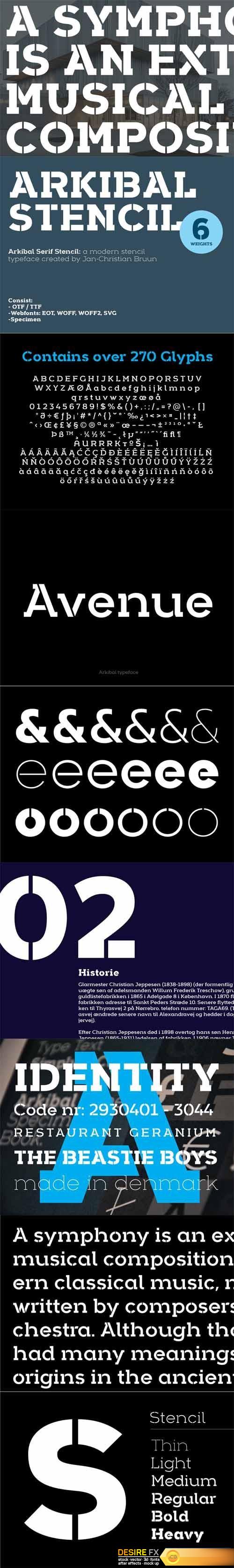 Desire Fx 3d Models Arkibal Stencil Serif Font