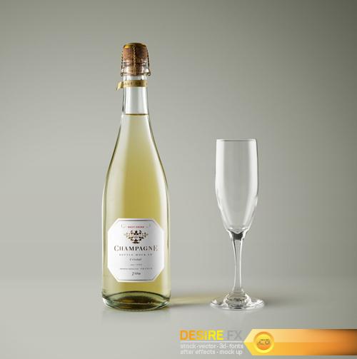 Download Desire Fx 3d Models Champagne Bottle Mockup Vol 2