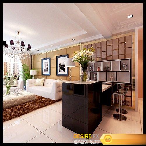 Desire FX 3d models | Modern Living Room 42 Interior Scene