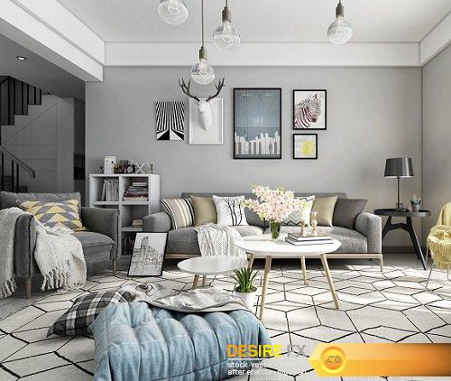 Desire FX 3d models | Modern Living Room 83 Interior Scene