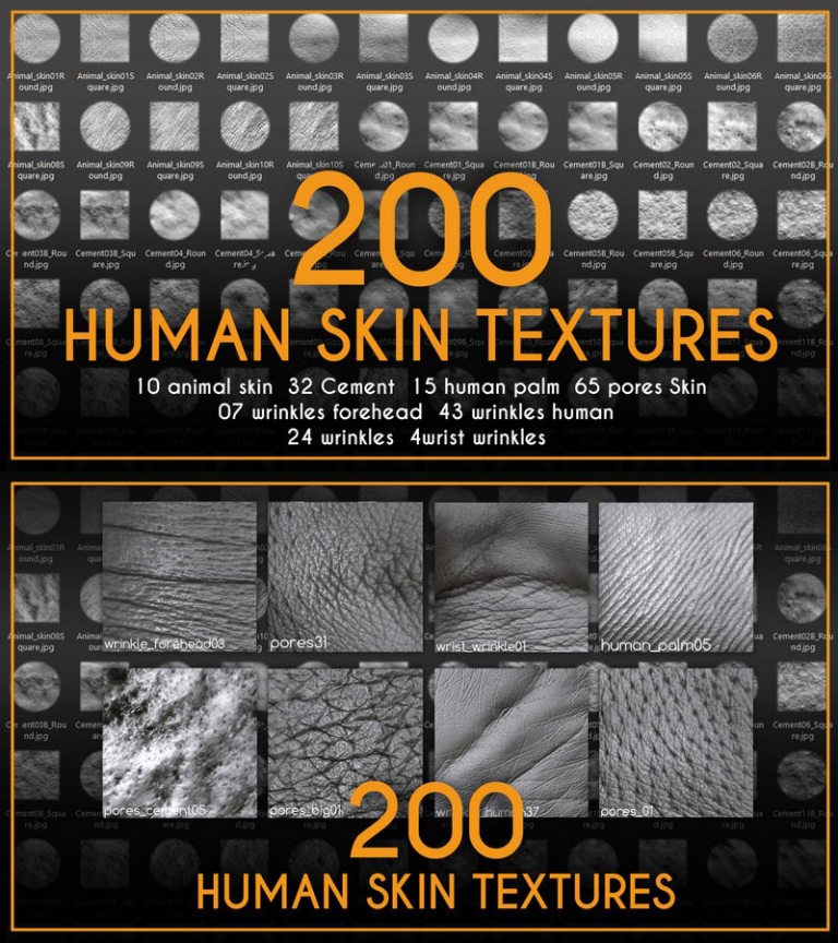 Desire Fx 3d Models 200 Human Skin Textures