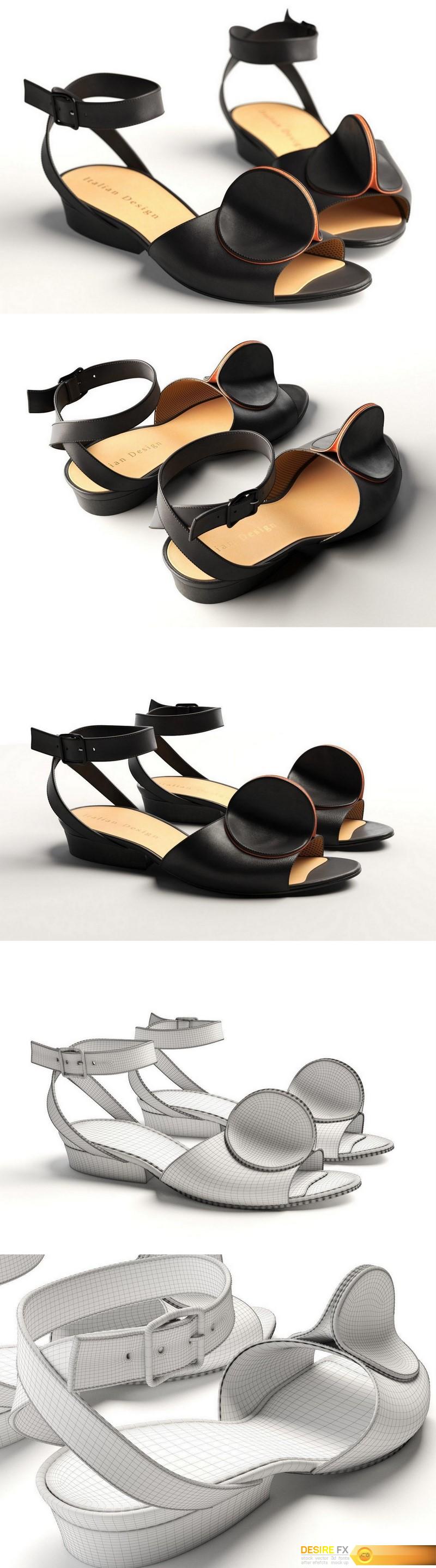Desire FX 3d models | Cgtrader – Bijou Leather Strap Sandals 3D model