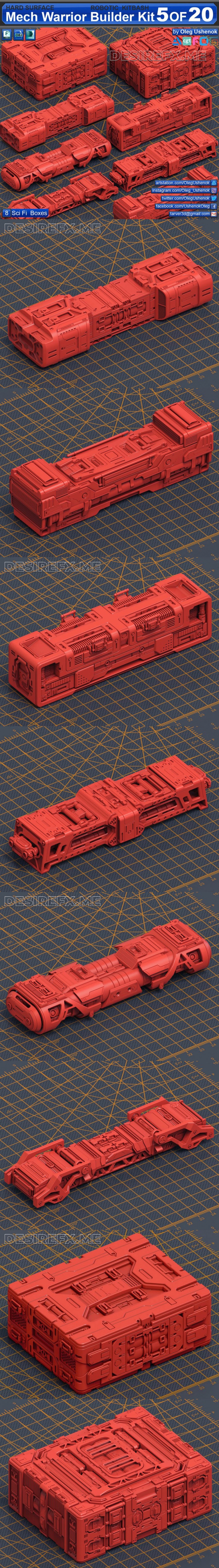 Desire FX 3d models | Mech Warrior Hard Surface Kitbash 5 of 20