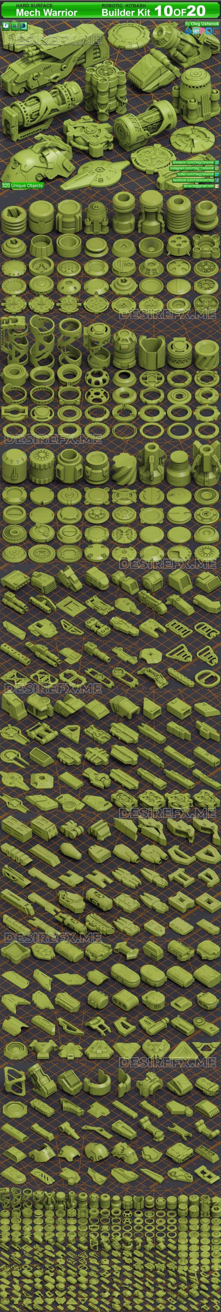 Desire FX 3d models | Mega Pack KITBASH 320 DETAILS