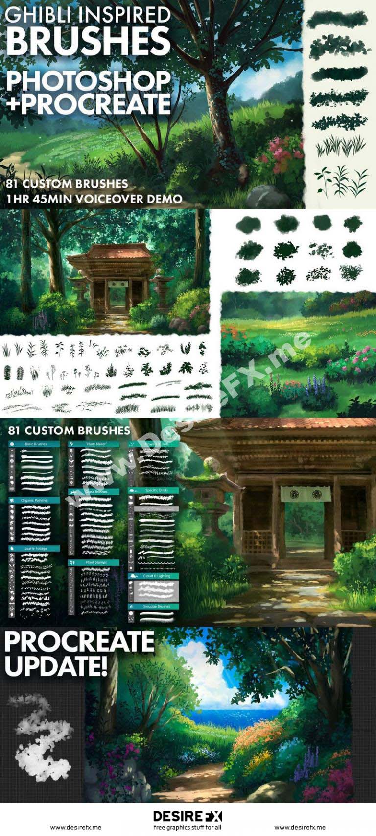 Desire FX 3d models | Ghibli Inspired Brushes for Photoshop and Procreate