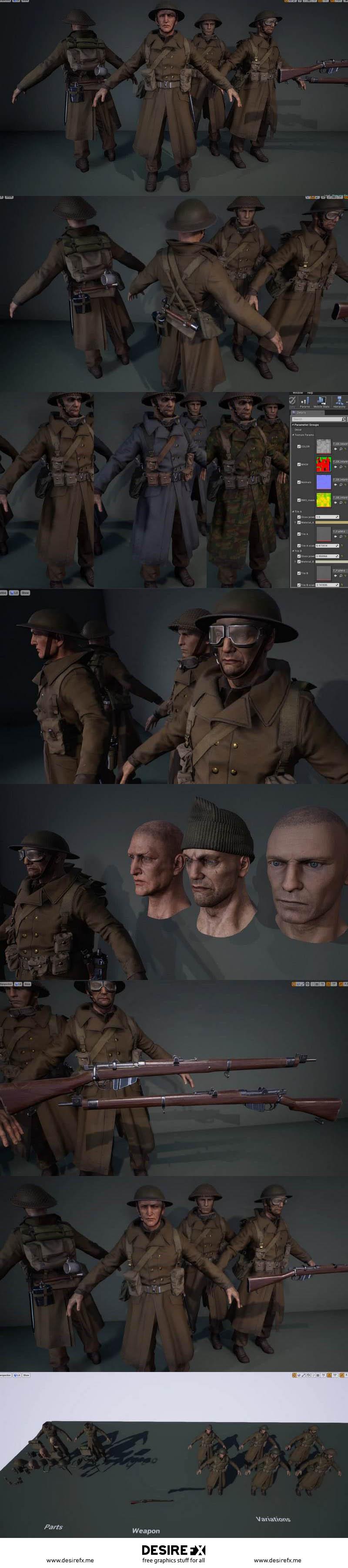 Desire FX 3d models | Unreal Engine – WWII British Infantry