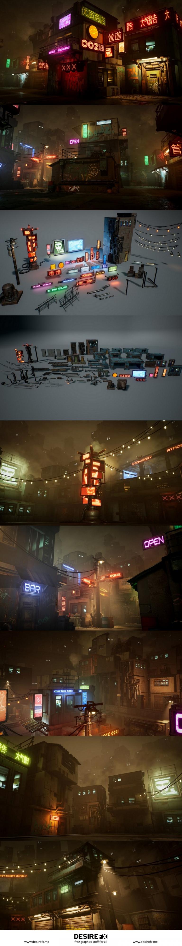 Desire FX 3d models | Unrealengine Modular CyberPunk City Asset Pack