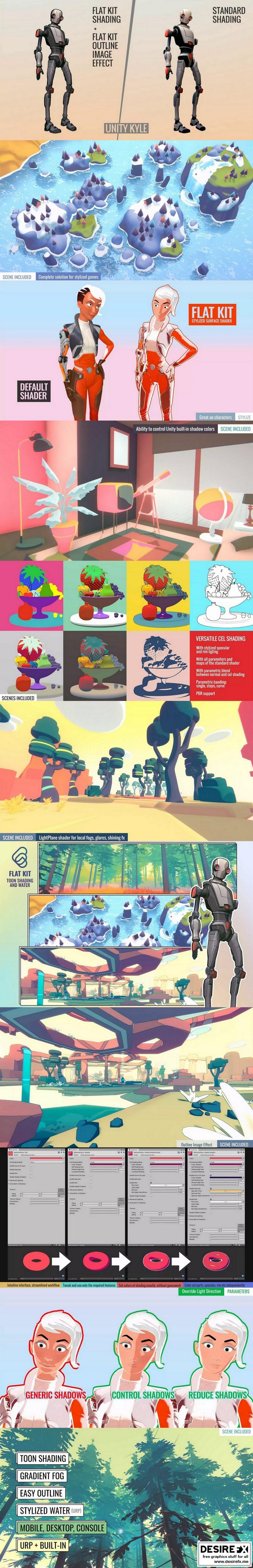 Desire FX 3d models | Asset Store – Flat Kit Toon Shading and Water v2.1.1