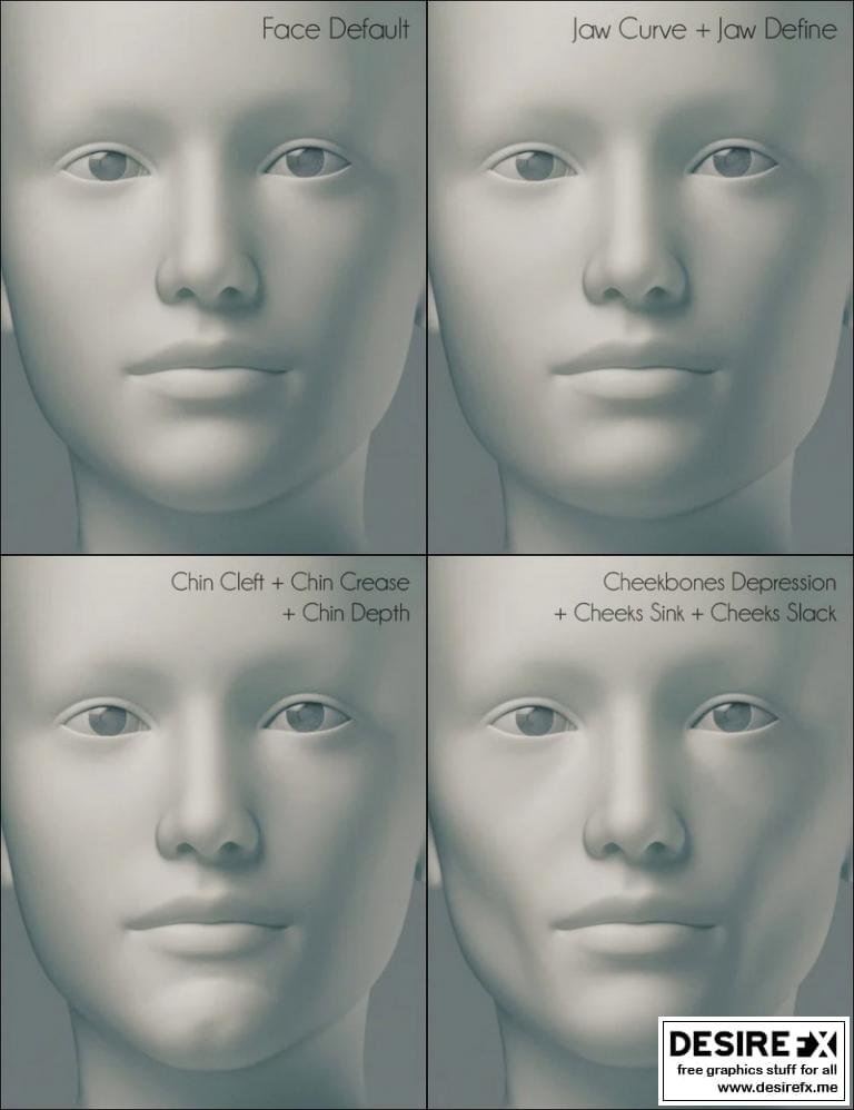 Desire FX 3d models | Genesis 3 Female Head Morphs