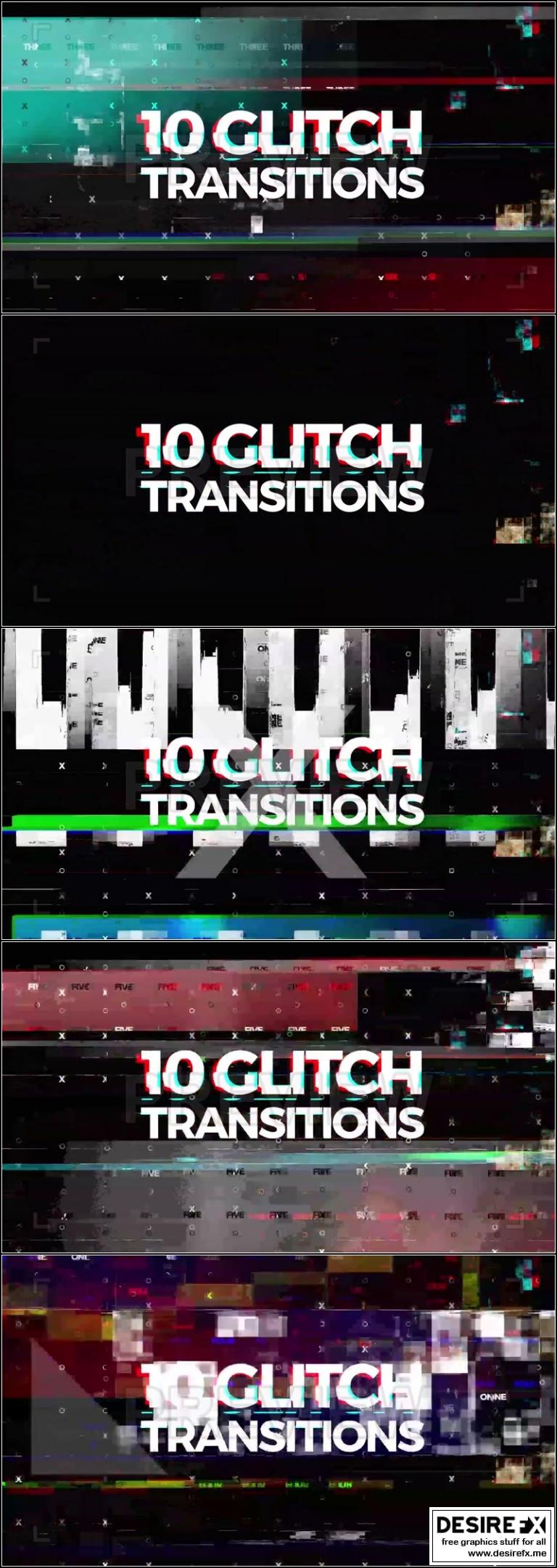 Desire FX 3d Models | 10 Glitch Transitions Stock Motion Graphics 31249