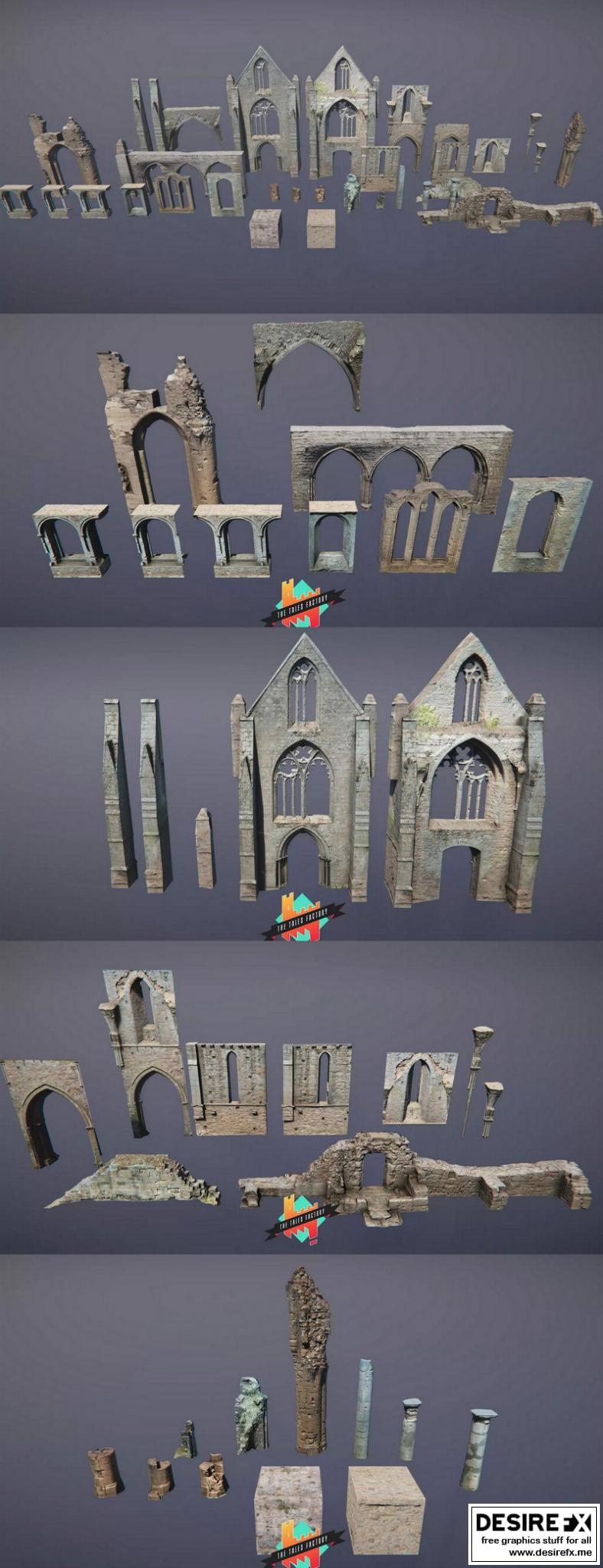 Desire FX 3d models | Asset Store – Fallen Photoscanned Ruins Pack