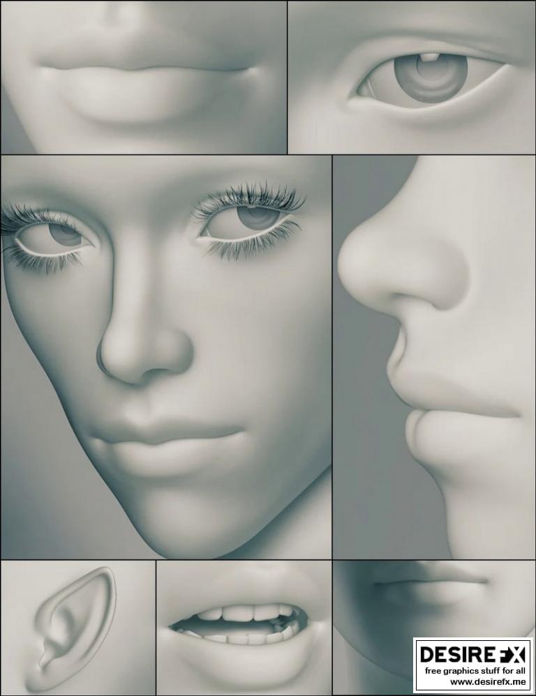 Desire FX 3d models | Genesis 3 Female Head Morphs