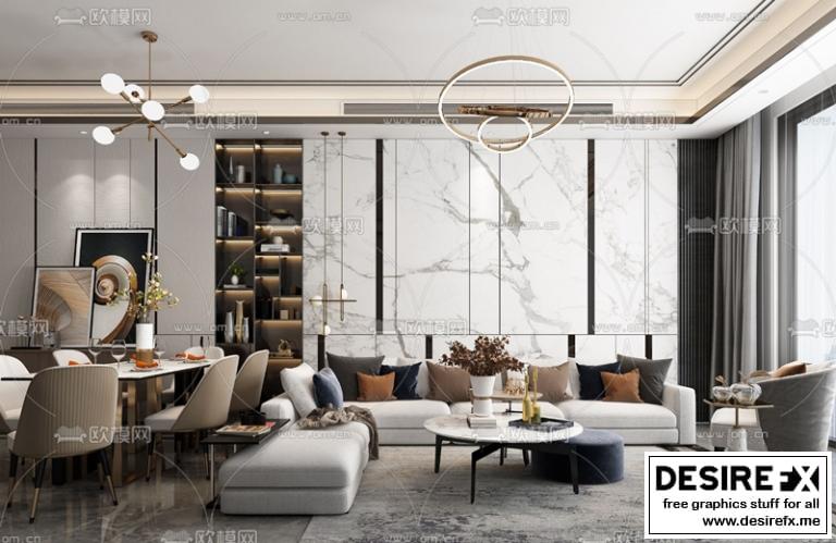 Desire FX 3d models | Modern light luxury living room sofa combination ...