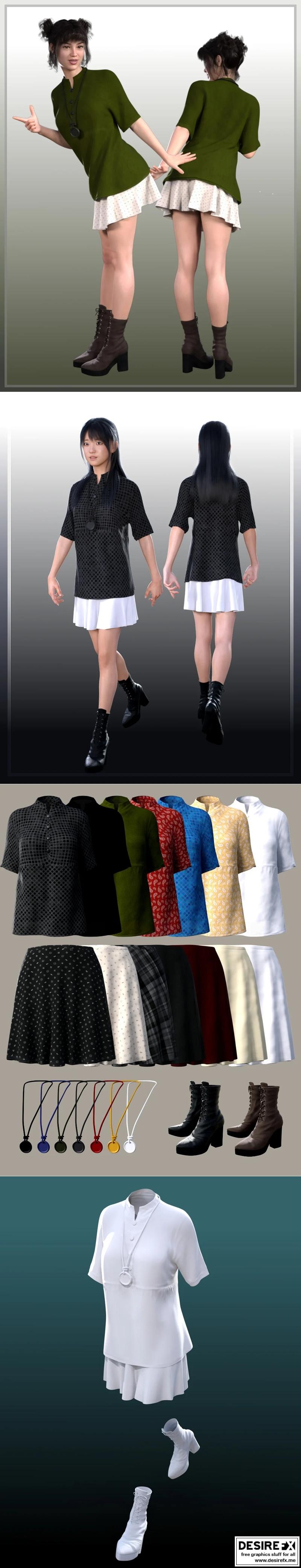 Desire FX 3d models | dForce Late Spring Outfit for Genesis 8 Female