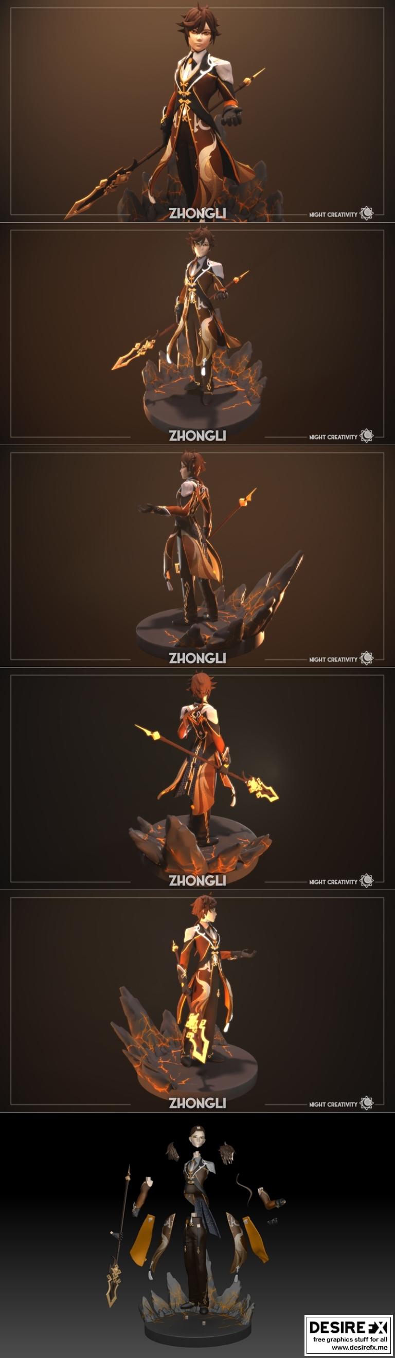 Desire Fx 3d Models Zhongli From Genshin Impact 3d Print Model