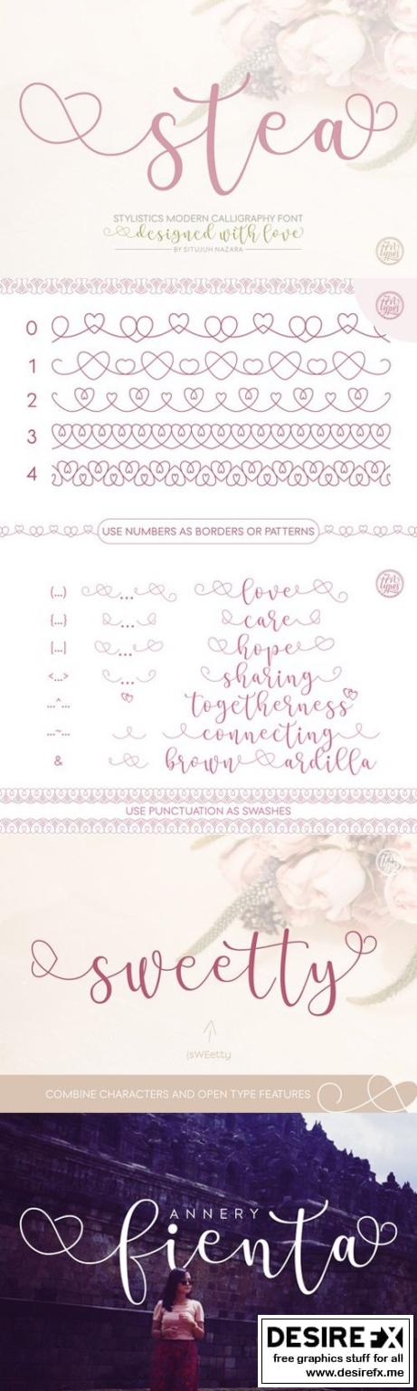 Stea Script Desire FX 3d models | Stea Calligraphy Font