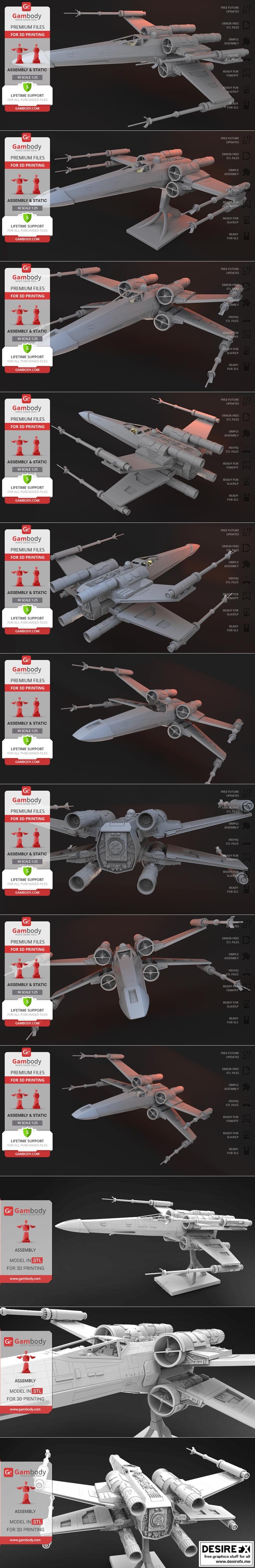 Desire FX 3d models | T-65B X-Wing Starfighter – 3D Print Model