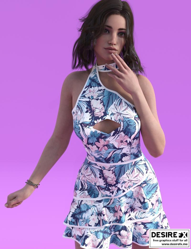 Desire FX 3d models | dForce Mollie Candy Dress Textures