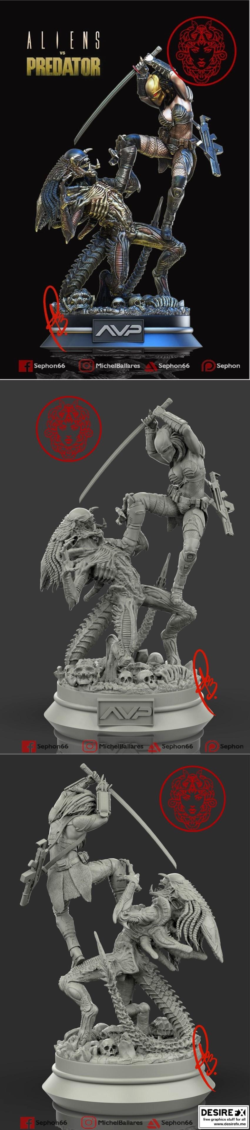 Desire FX 3d models | Alien vs Predator Machiko– 3D Print Model