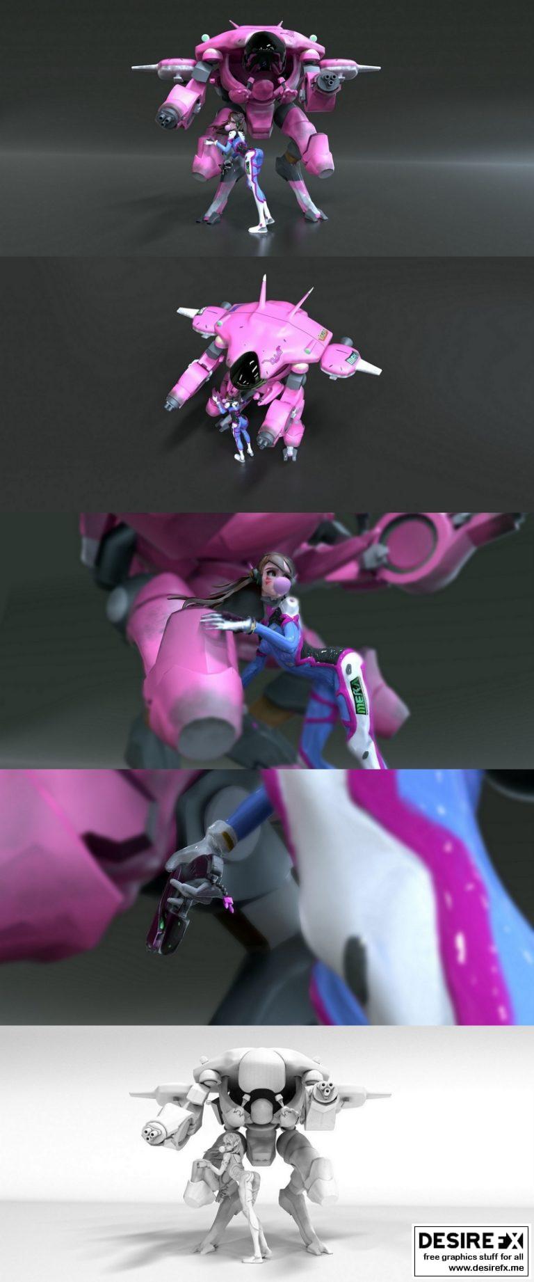 Desire FX 3d models | DVA and Meka from Overwatch