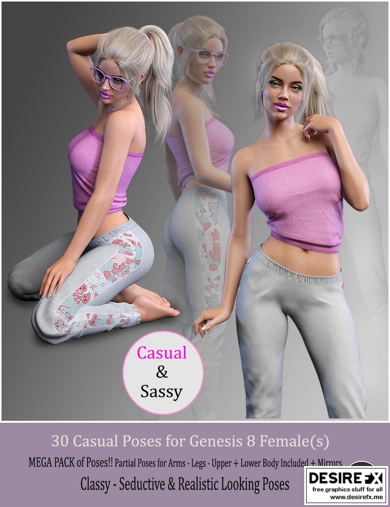 Casual Woman 4 Poses - Creature - 3D model
