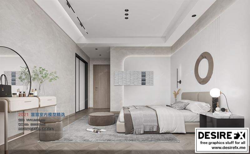 Desire FX 3d models | A057 – Modern style Bedroom – Corona model