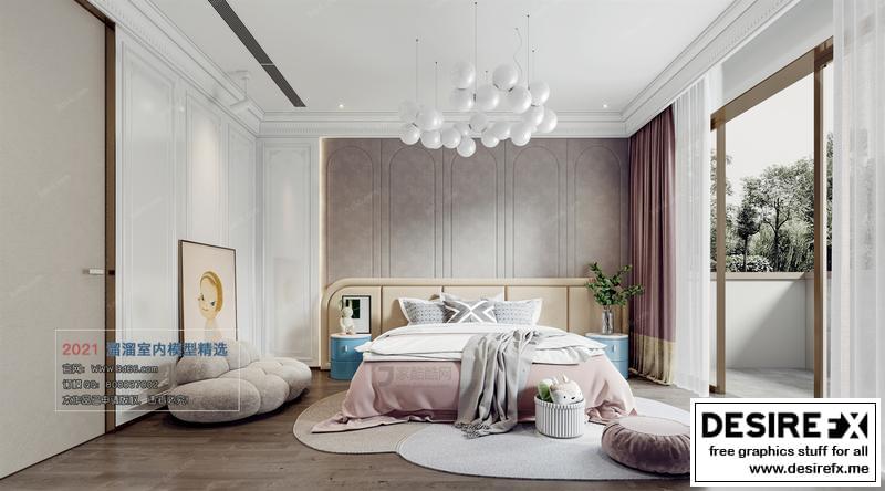 Desire FX 3d models | M004 – Nordic style Bedroom – Vray model