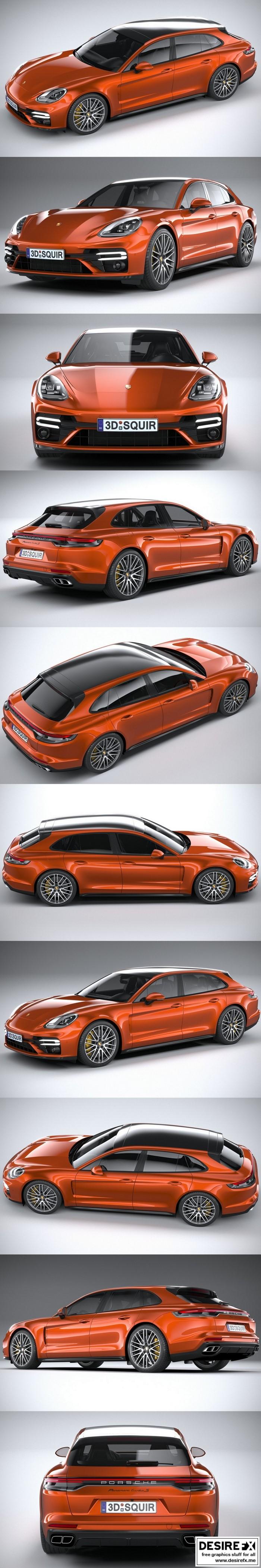Desire FX 3d models | Porsche Panamera Turbo S Sport Turismo 2021 3D Model