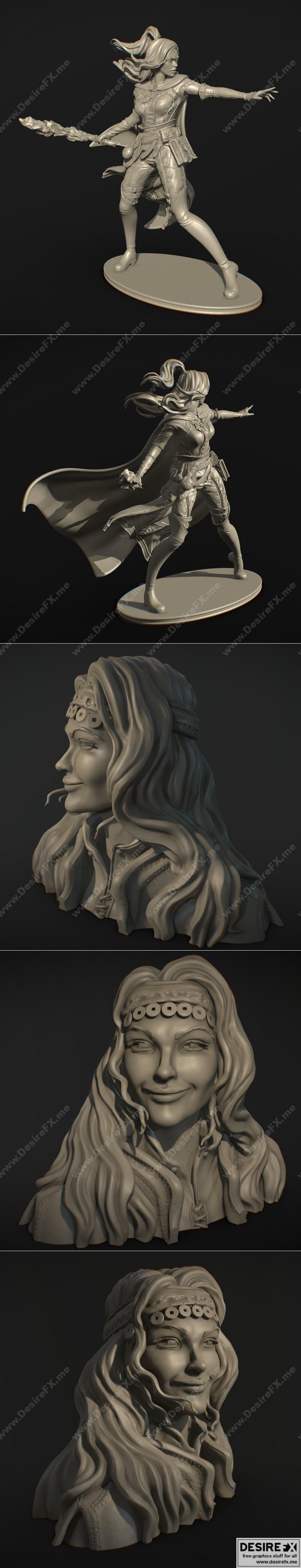Desire FX 3d models | Elf Mage and Vampire Huntress Bust – 3D Print ...