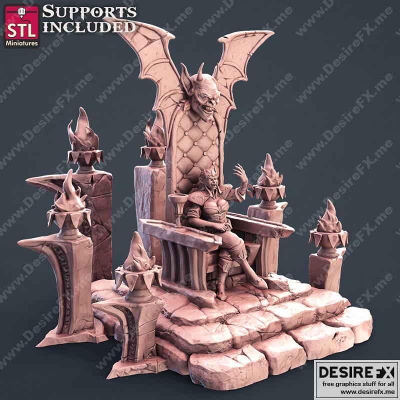 Desire FX 3d Models STL Miniatures Lord Vampire A Seated Throne 