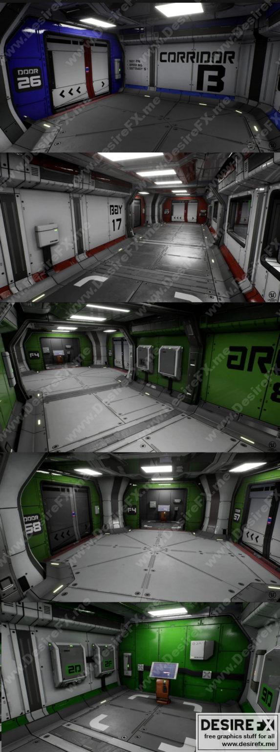 Desire FX 3d models | Modular Sci Fi Corridor B