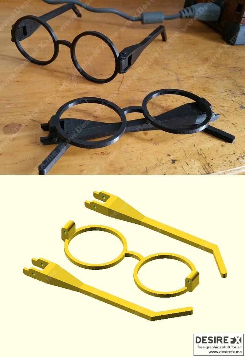 Desire FX 3d models  Scalable Harry Potter Glasses with Hinges – 3D Print  Model STL