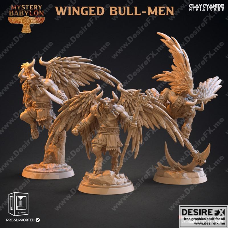 Desire FX 3d models | Winged Bull-Men – 3D Print Model STL