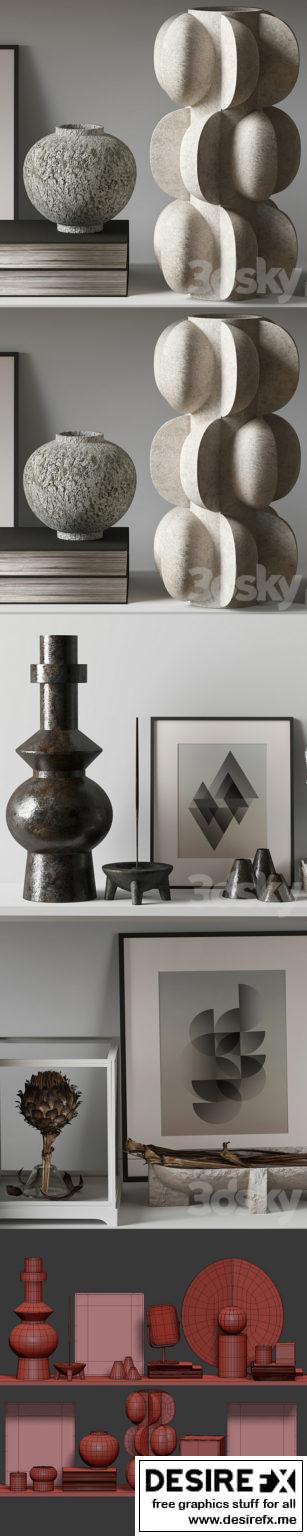 Desire FX 3d models | Decorative Set With Ceramic 012 – 3D Model