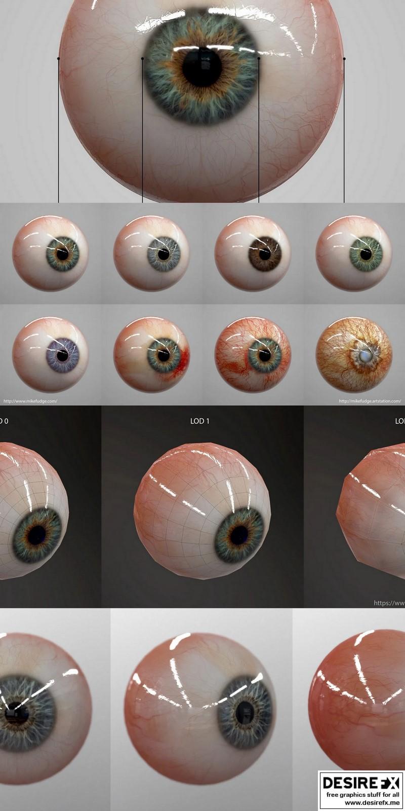 Desire FX 3d models | Realistic Human Eye and Realtime Files.