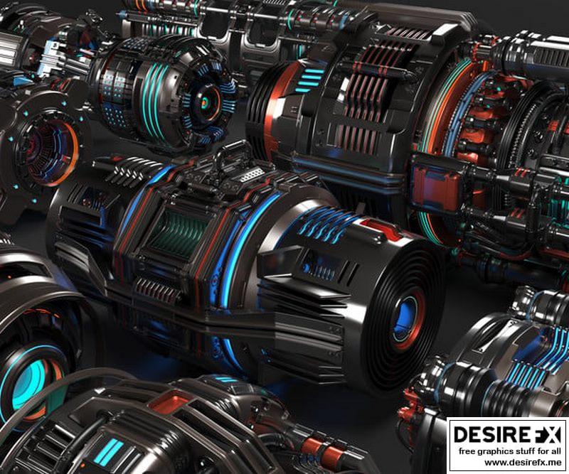 Desire FX 3d models | Sci Fi Mega Elements KITBASH – SUBDIVISION READY