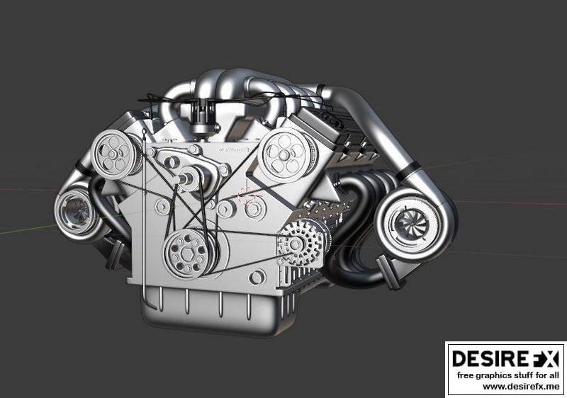 Twin Turbocharged V8 Engine 3D Model $199 - .3ds .lwo .max .obj .xsi -  Free3D