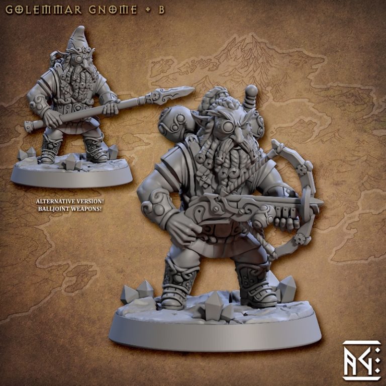 Desire FX 3d Models | Artisan Guild – Golemmar Gnome B – 3D Print Model STL